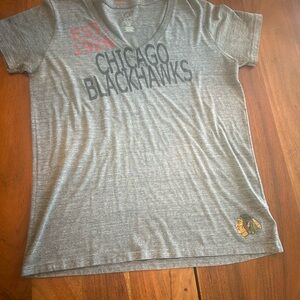 NHL Gray Chicago Blackhawks Short Sleeve Tee